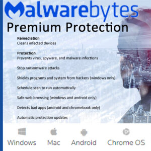 Malwarebytes Premium Security (5 Devices – 1 Year – Auto Pay Subscription)